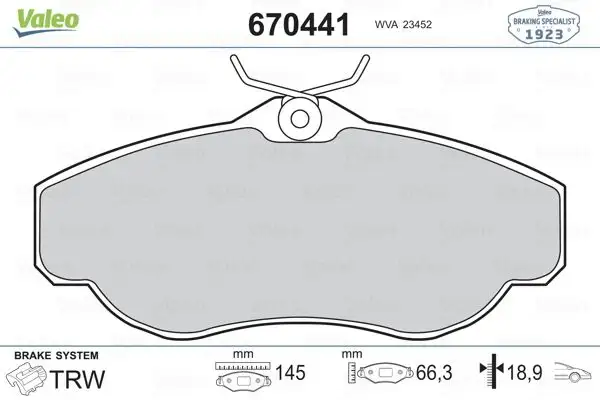 VALEO 670441 Ön Fren Balatası