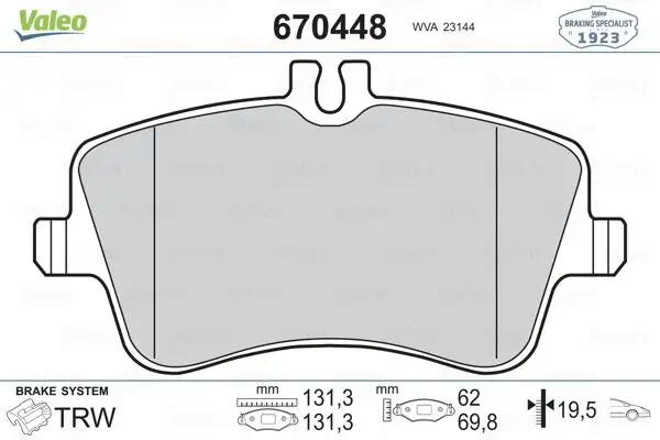VALEO 670448 Ön Fren Balatası