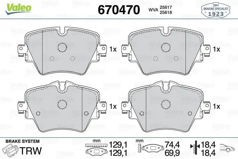 VALEO 670470 Ön Fren Balatası