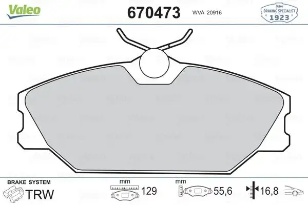 VALEO 670473 Ön Fren Balatası