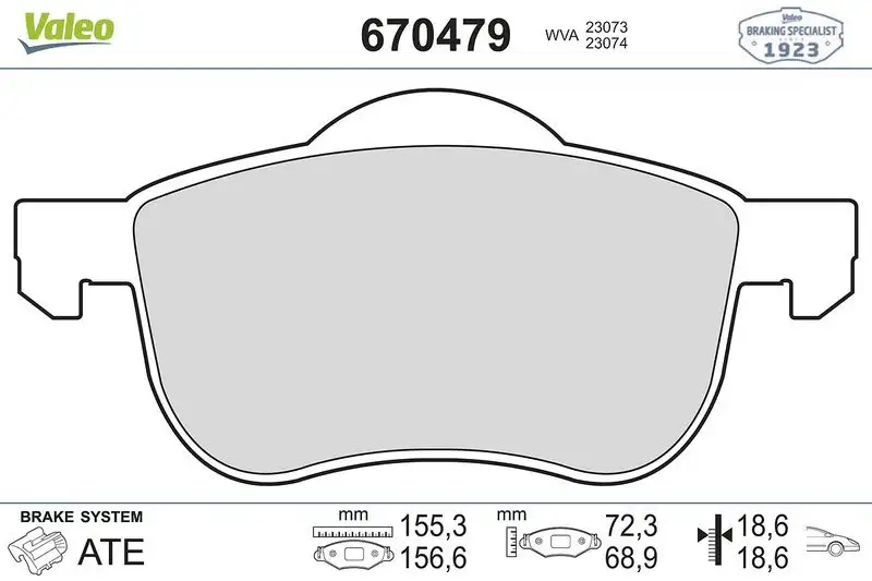 VALEO 670479 Ön Fren Balatası