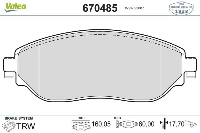 VALEO 670485 Ön Fren Balatası