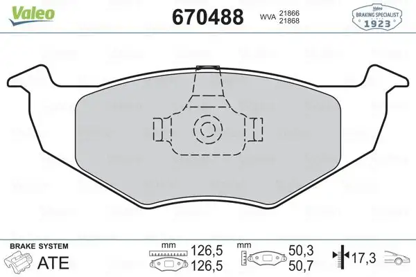 VALEO 670488 Ön Fren Balatası 6N0698151C