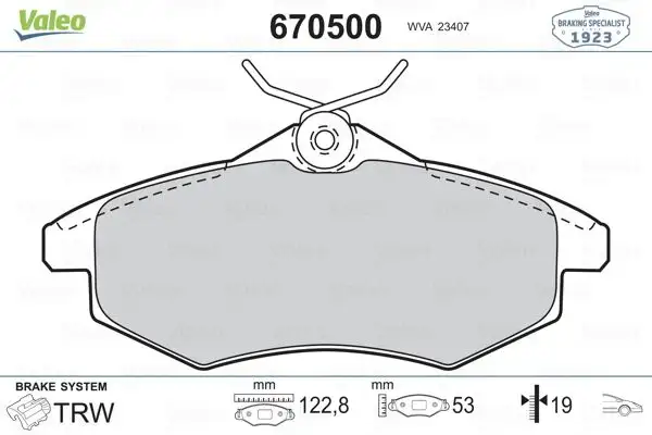 VALEO 670500 Ön Fren Balatası
