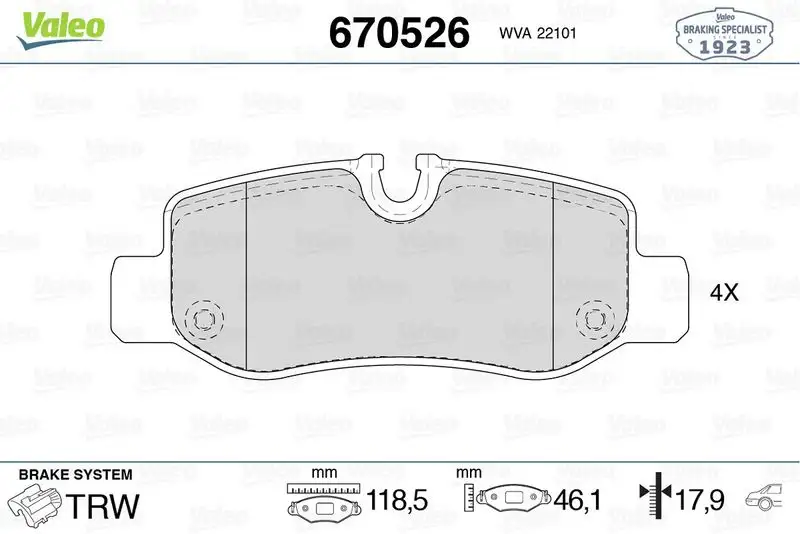 VALEO 670526 Arka Fren Balatası A4474200320