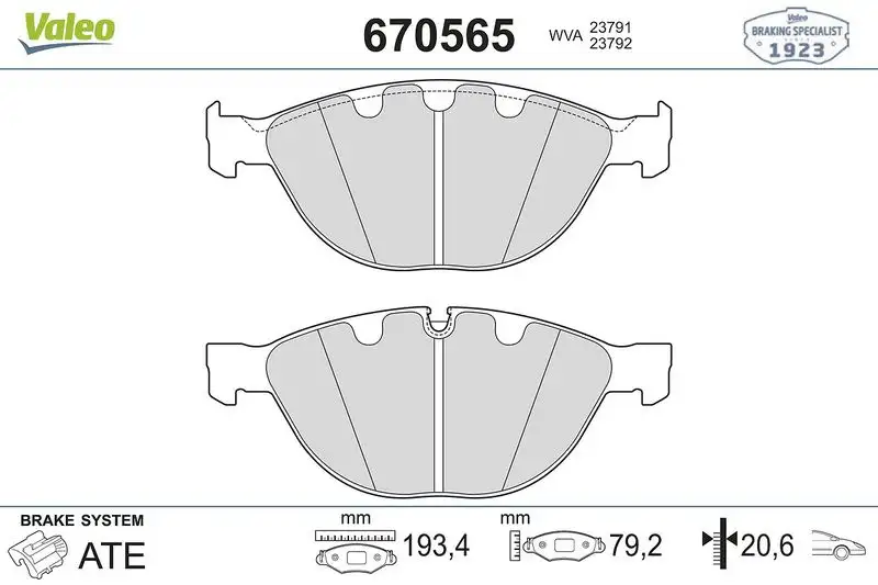 VALEO 670565 Ön Fren Balatası