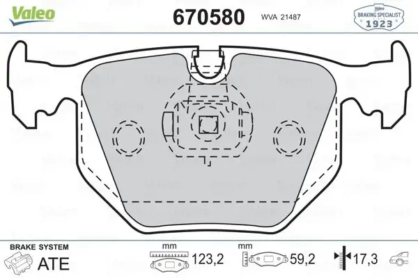 VALEO 670580 Arka Fren Balatası