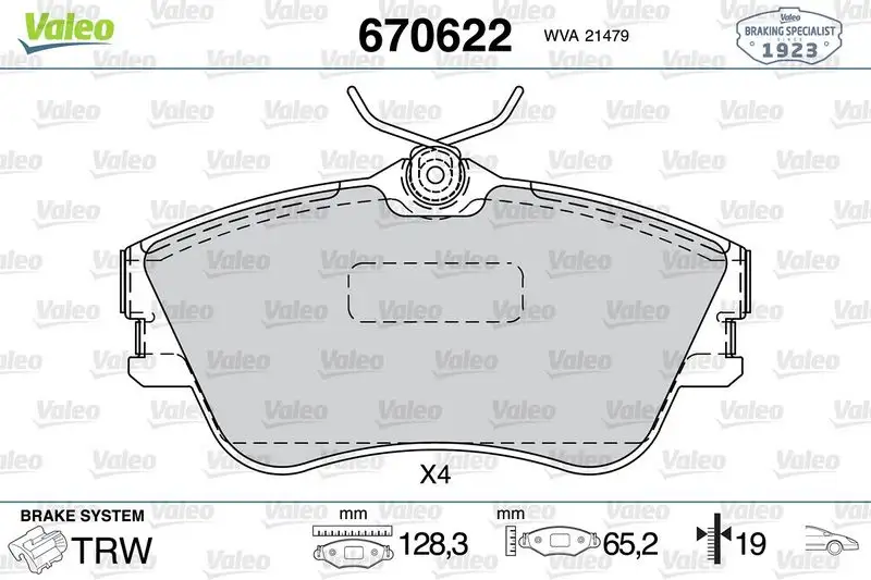 VALEO 670622 Ön Fren Balatası 701698151E