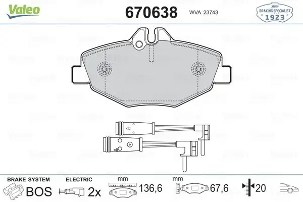 VALEO 670638 Ön Fren Balatası