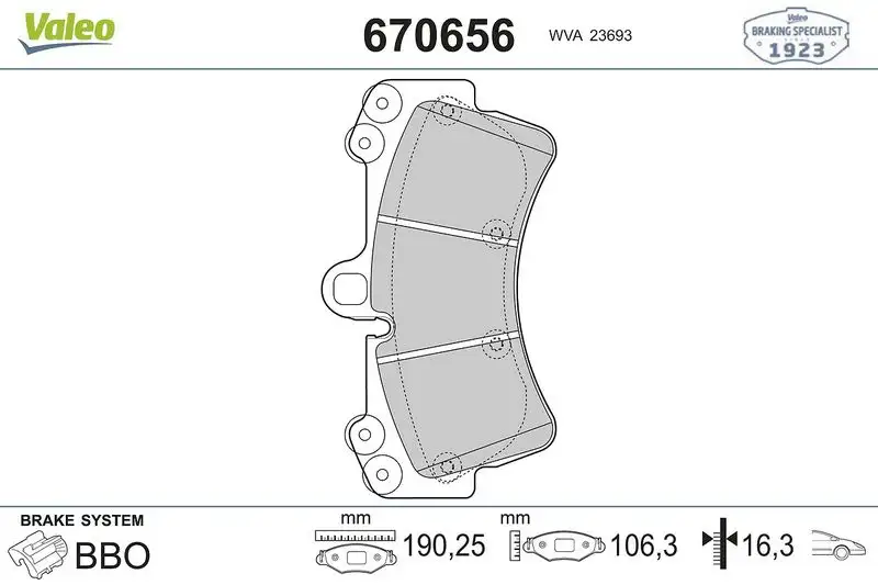VALEO 670656 Ön Fren Balatası