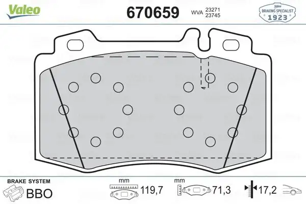 VALEO 670659 Ön Fren Balatası