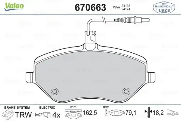 VALEO 670663 Ön Fren Balatası