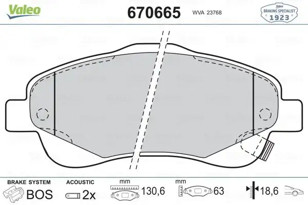 VALEO 670665 Ön Fren Balatası