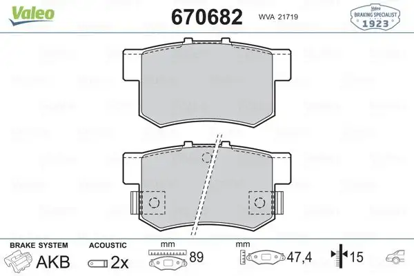 VALEO 670682 Arka Fren Balatası