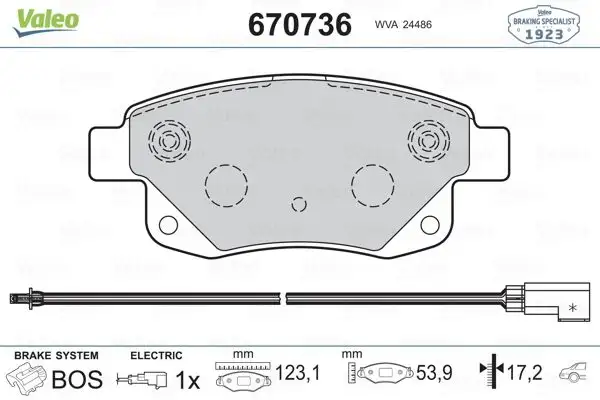 VALEO 670736 Arka Fren Balatası