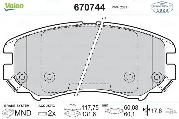 VALEO 670744 Ön Fren Balatası