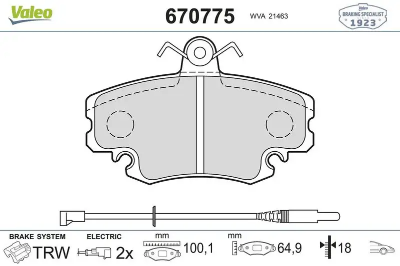 VALEO 670775 Ön Fren Balatası
