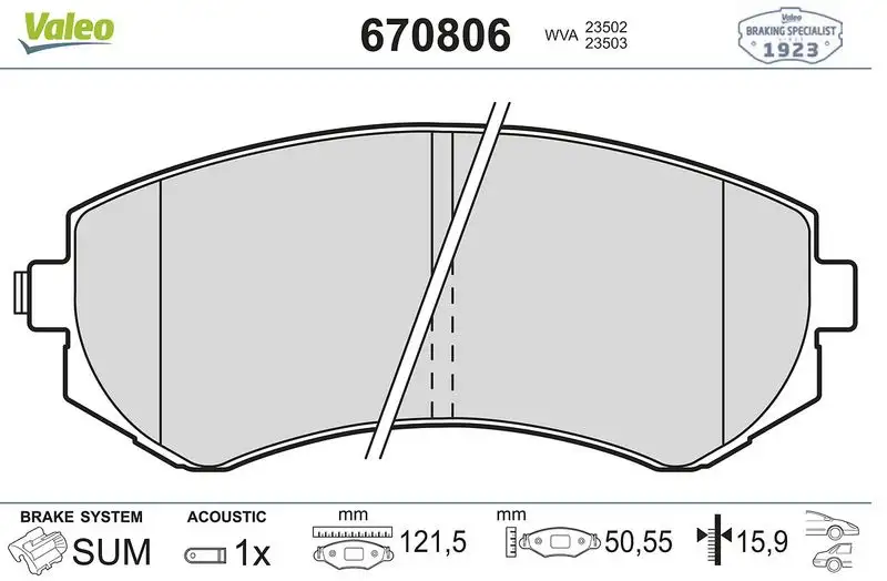 VALEO 670806 Ön Fren Balatası