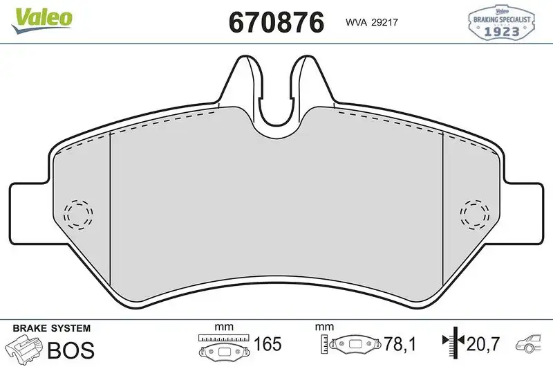 VALEO 670876 Arka Fren Balatası