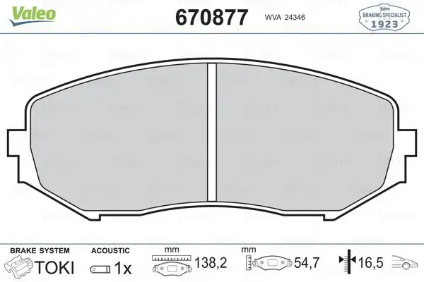 VALEO 670877 Ön Fren Balatası