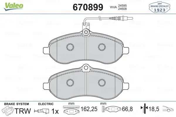 VALEO 670899 Ön Fren Balatası