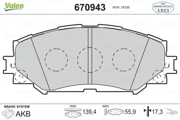 VALEO 670943 Ön Fren Balatası