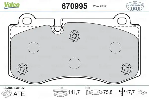 VALEO 670995 Ön Fren Balatası