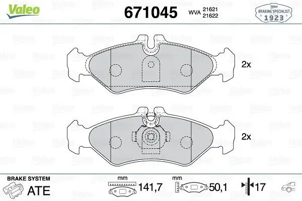 VALEO 671045 Arka Fren Balatası