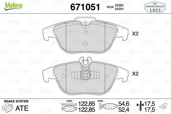 VALEO 671051 Arka Fren Balatası A0074206120