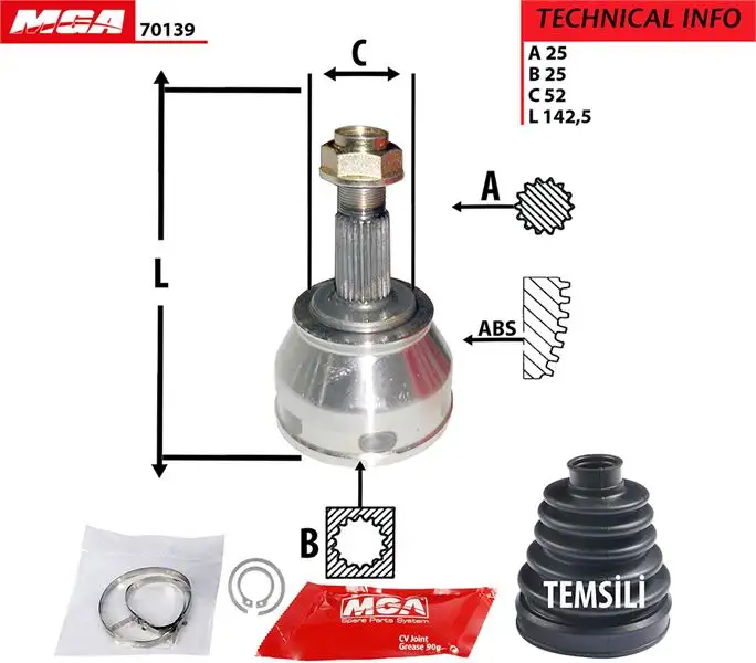 MGA 70139 Aks Kafası (Dış) 7698900
