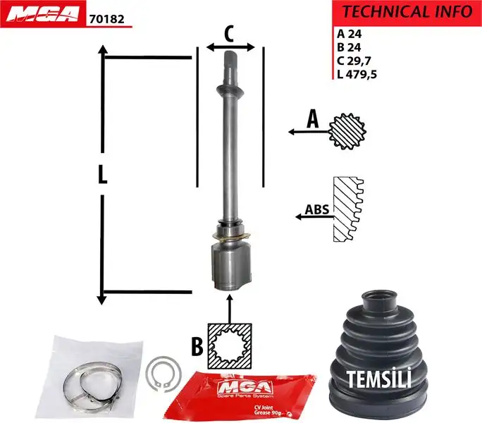 MGA 70182 Aks Kafası (Sağ İç) 46307543