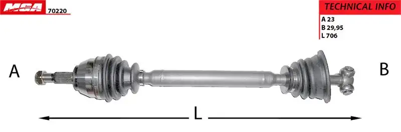 MGA 70220 Ön Aks (Sol) 8200031134