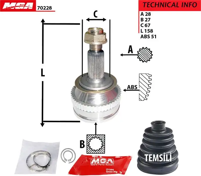 MGA 70228 Aks Kafası (Dış) 8200485576