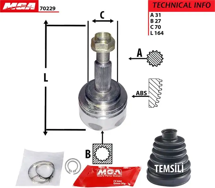 MGA 70229 Aks Kafası (Dış) 8200842365