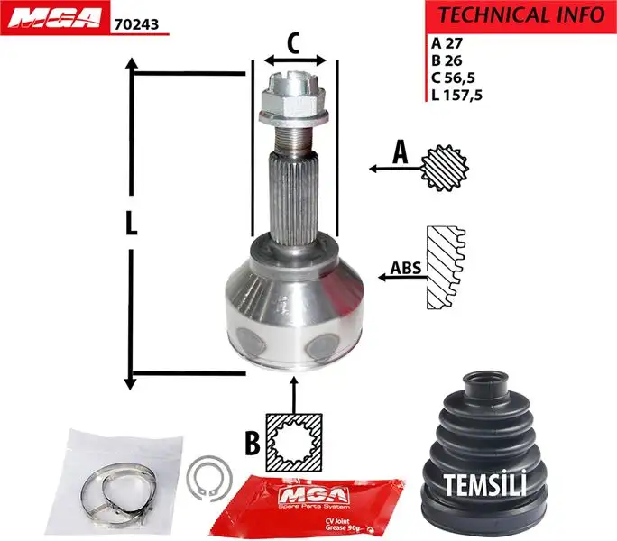 MGA 70243 Aks Kafası (Dış) 8200334338