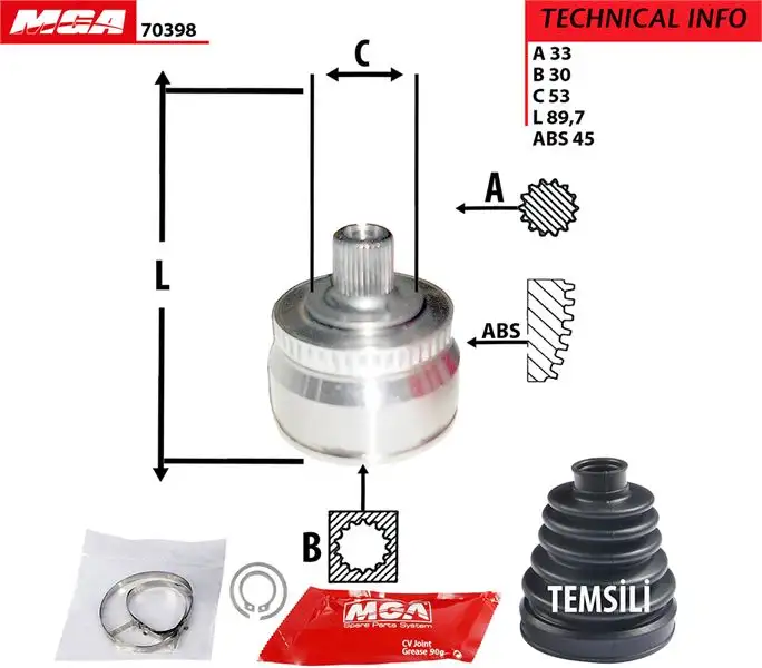 MGA 70398 Aks Kafası (Dış) 3B0498099A