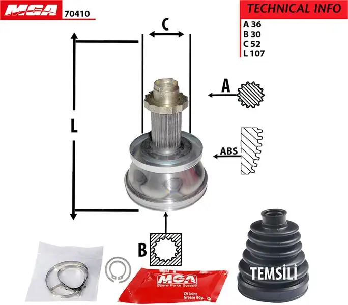 MGA 70410 Aks Kafası (Dış) 6R0498099