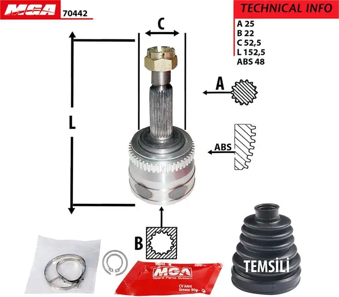 MGA 70442 Aks Kafası (Dış) 495001C250