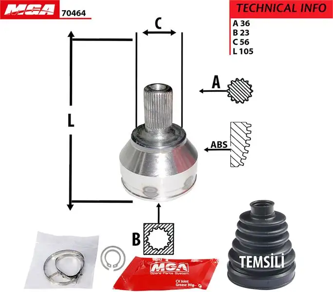 MGA 70464 Aks Kafası (Sağ Dış) 3M513A327AF