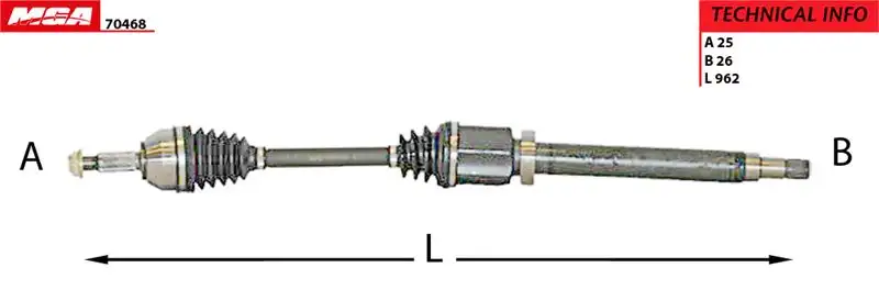 MGA 70468 Ön Aks (Sağ) 2T143B436AH