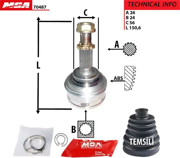 MGA 70487 Aks Kafası (Dış) 4341020540