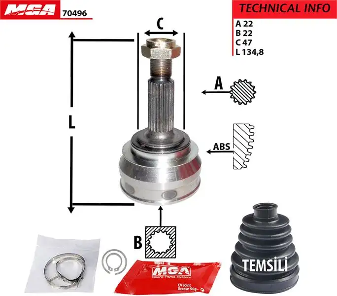 MGA 70496 Aks Kafası (Dış) 6U0498099A