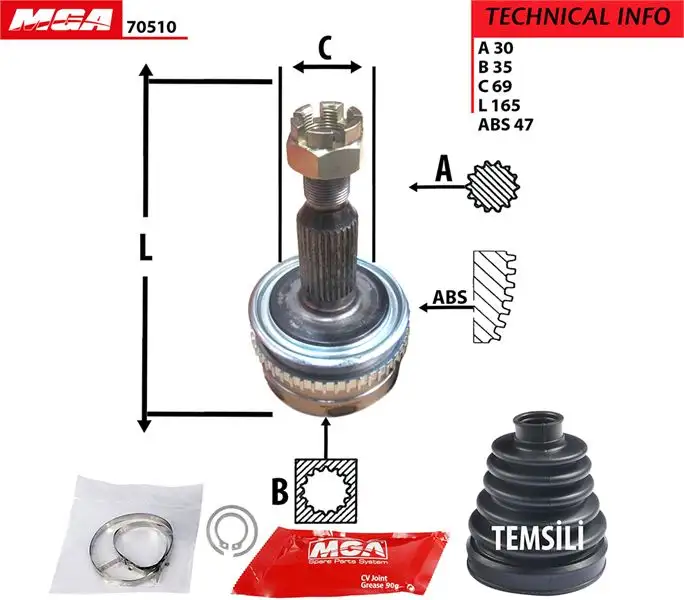 MGA 70510 Aks Kafası (Dış) 3815A181