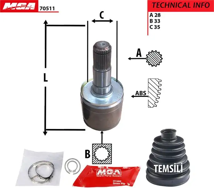 MGA 70511 Aks Kafası (Sol İç) 3815A183