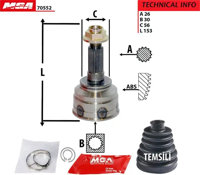 MGA 70552 Aks Kafası (Dış) F03725500A