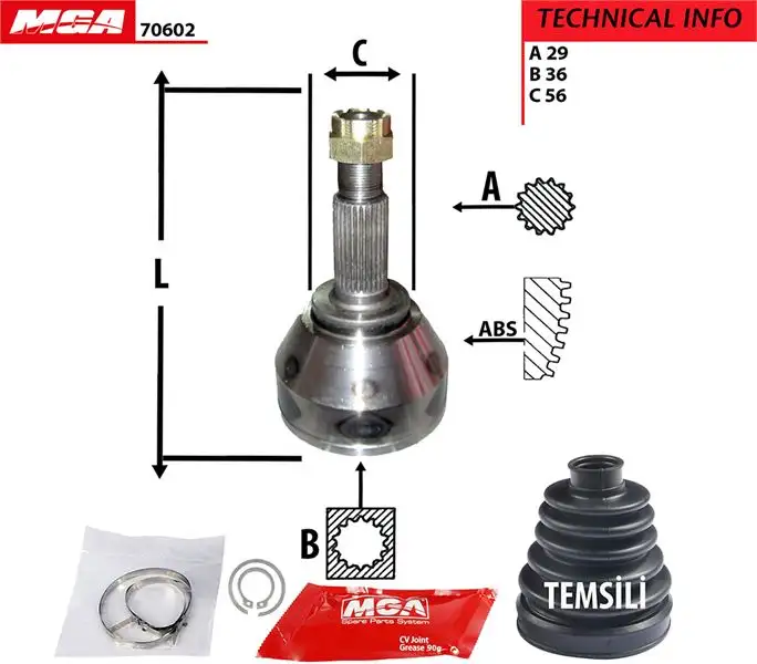 MGA 70602 Aks Kafası (Dış)