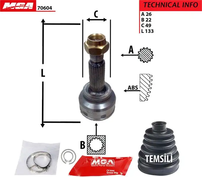 MGA 70604 Aks Kafası (Dış) TFB000090