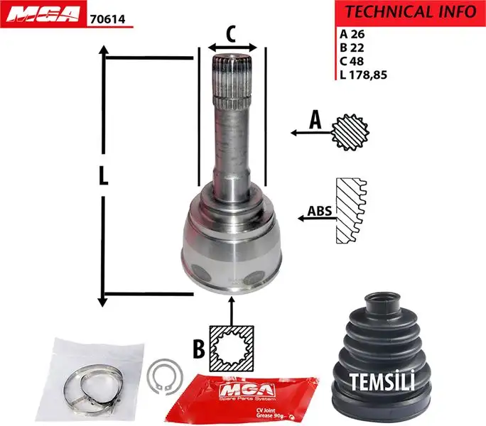 MGA 70614 Aks Kafası (Dış) 4401060A20