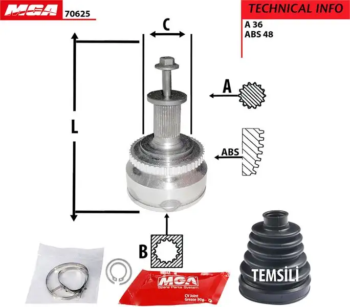 MGA 70625 Aks Kafası (Dış) 36002898