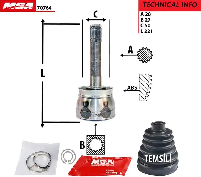 MGA 70764 Aks Kafası (Dış) 3910058G00